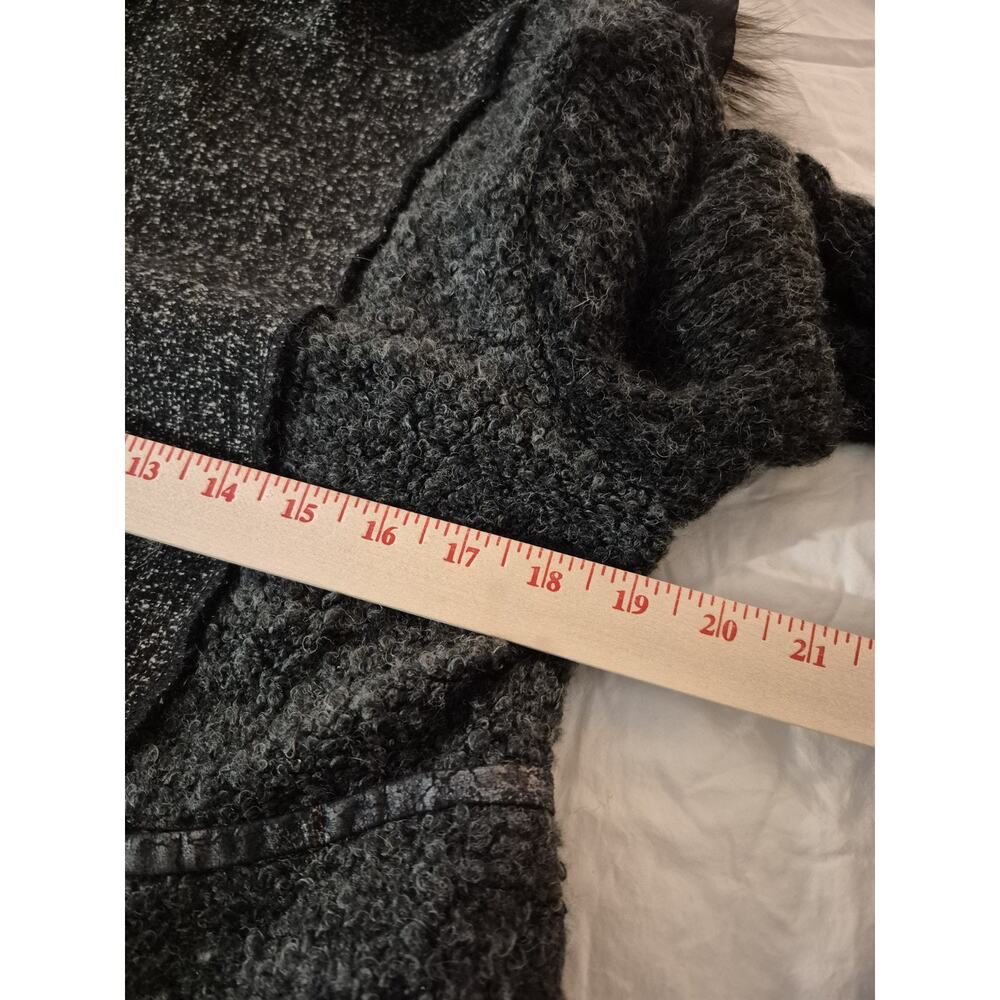 💥 Dolce Cabo Size M Black Gray Wool Fur Jacket D1 - Picture 7 of 7